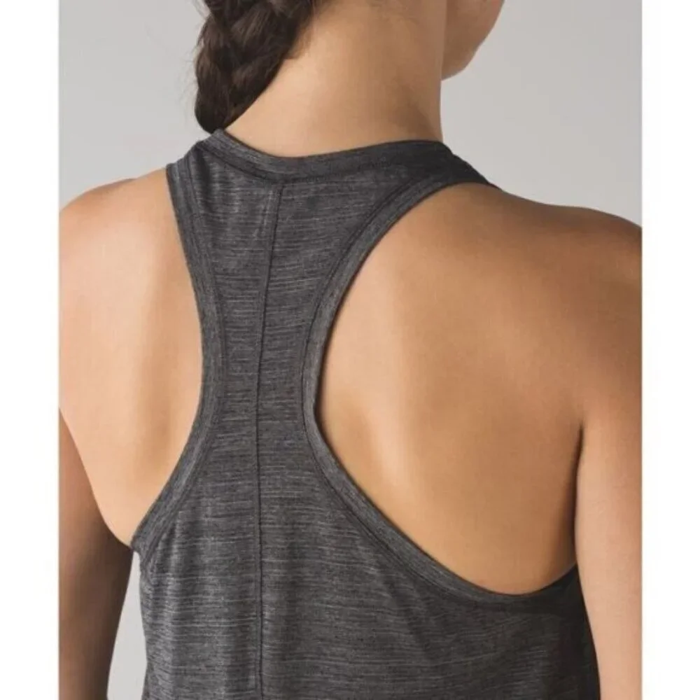 Lululemon Hot Like Agni Singlet In Heathered Black Size 4